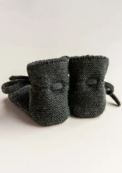 Merino Baby Booties Pine