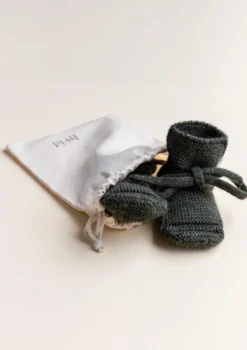 Merino Baby Booties Pine