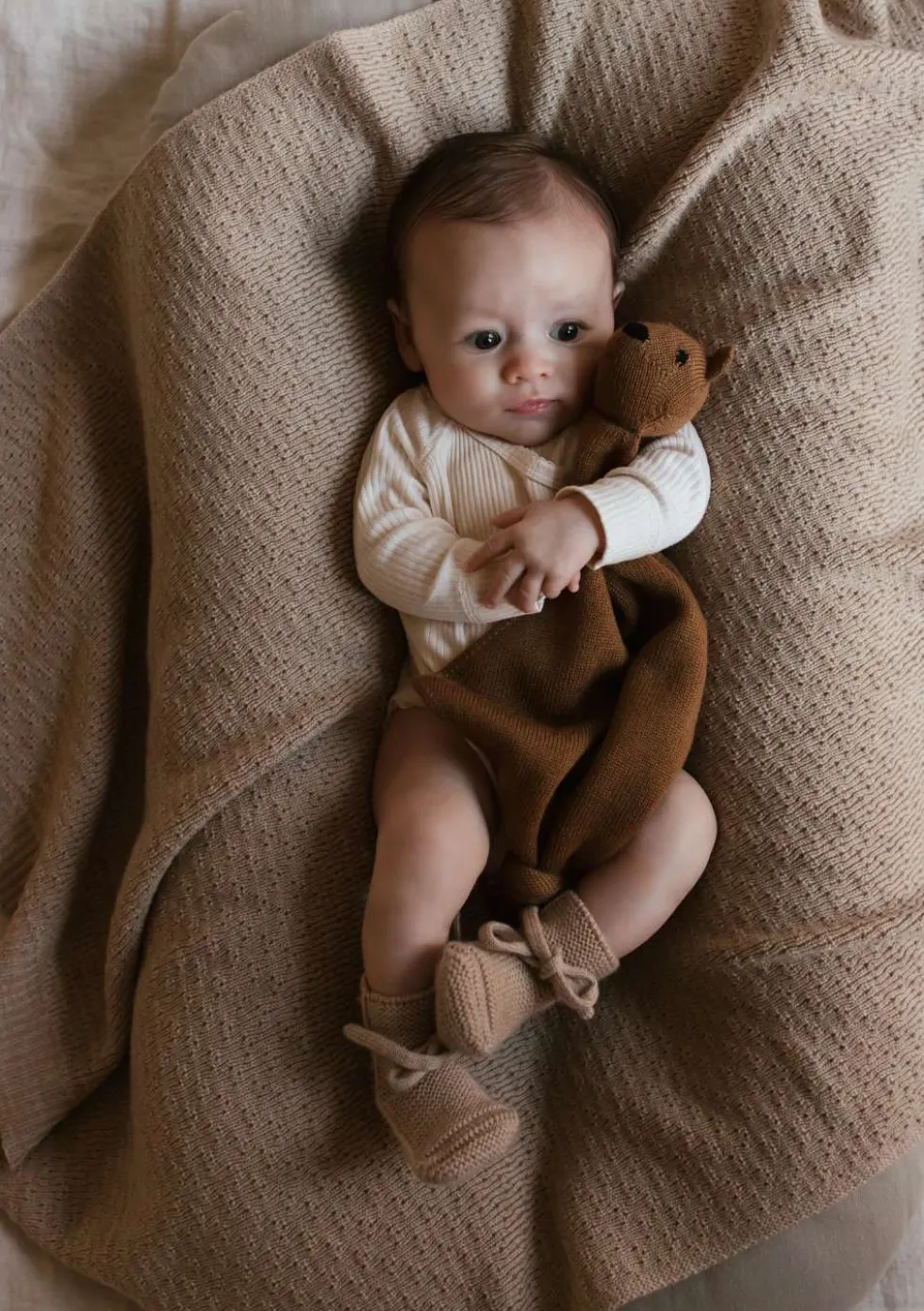 Merino Decke 'Dora' sand