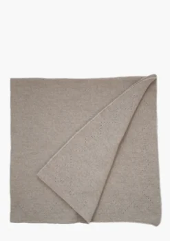 Merino Lochmusterdecke beige