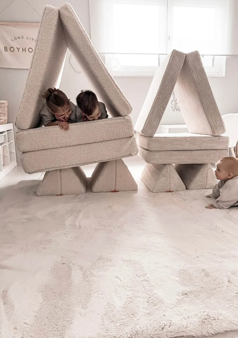 Mini Spielsofa Cord Creme Beige