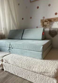 Mini Spielsofa Velours Mond Grau