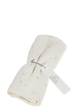 Mulltuch 'Heart' off-white 60 x 60 cm