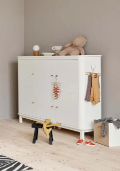 Multi-Schrank 'Wood' 3-türig weiss