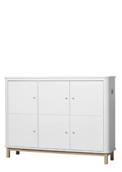 Multi-Schrank 'Wood' 3-türig weiss / Eiche