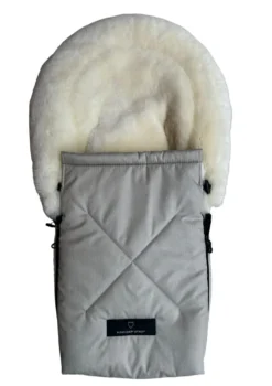 Premium Lammfell-Fußsack für Babywanne & Kinderautositz Limited Edition dune-beige
