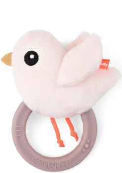 Rassel mit Beißring 'Birdee' rosa