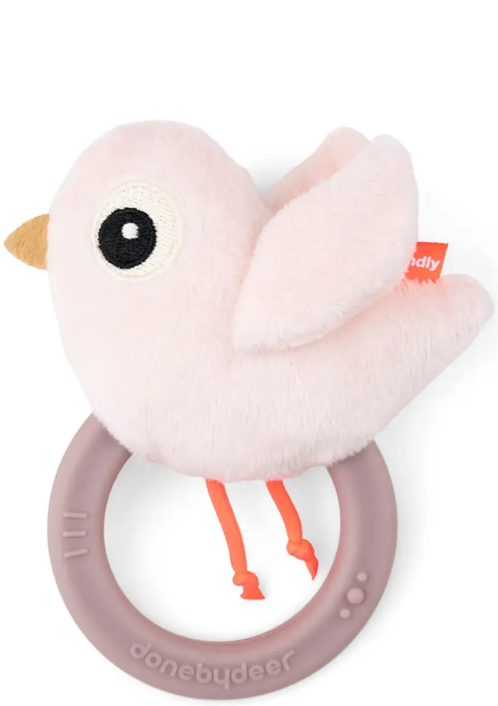 Rassel mit Beißring 'Birdee' rosa