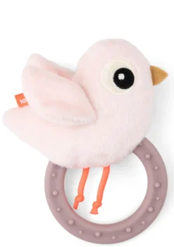Rassel mit Beißring 'Birdee' rosa