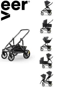 &Roll Kinderwagengestell dunkelgrau / schwarz