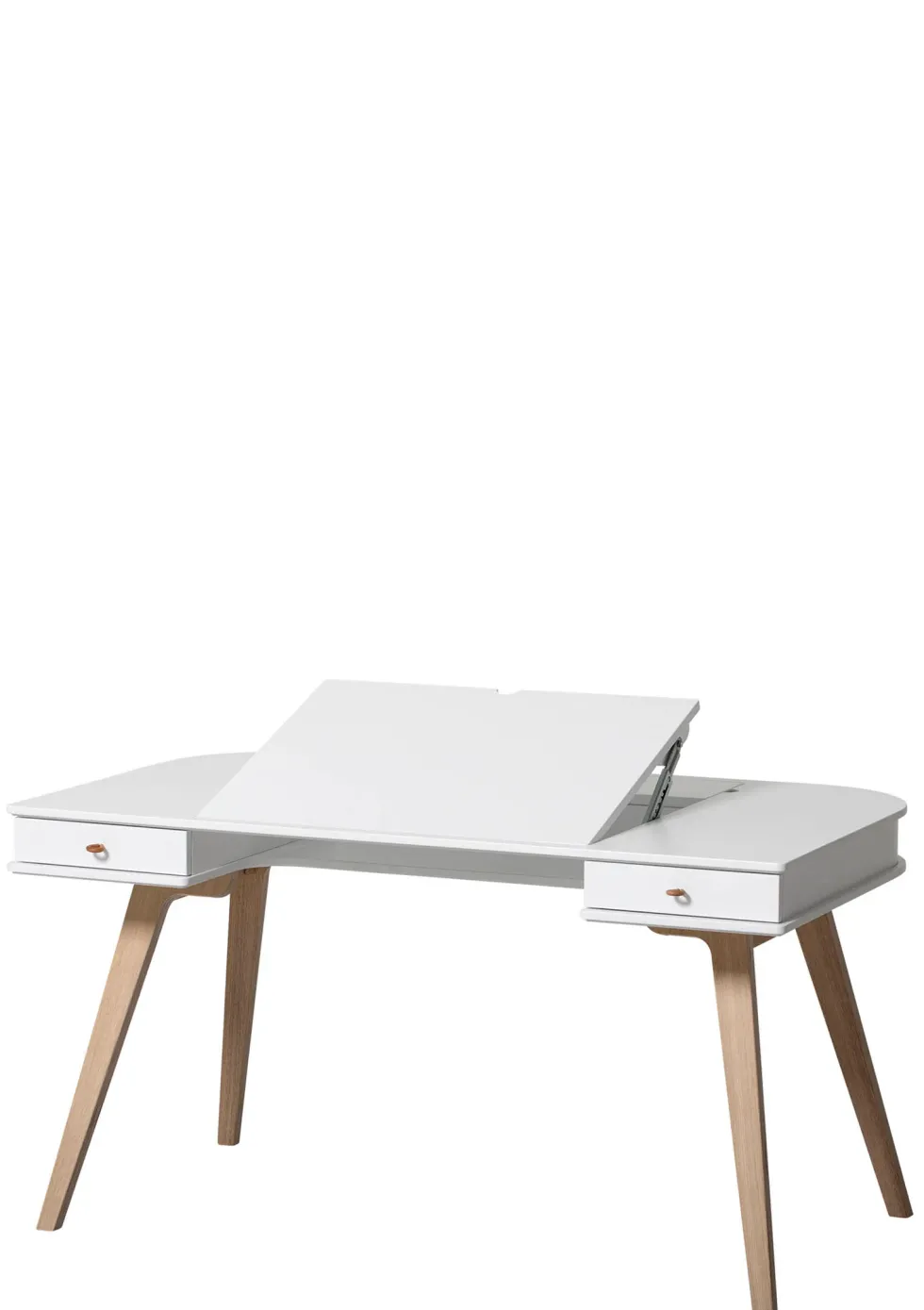Schreibtisch 66 cm & Armlehnstuhl 'Wood' Weiß/Eiche