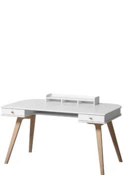 Schreibtisch 'Wood' 66 cm Weiß/Eiche