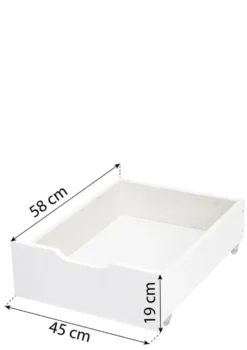 Schublade auf Rädern weiß