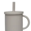 Silikon Becher mit Trinkhalm Nougat