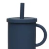 Silikon Becher mit Trinkhalm Jeans Blue