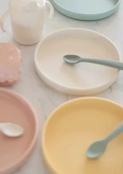 Silikon Teller mit Saugnapf Blush