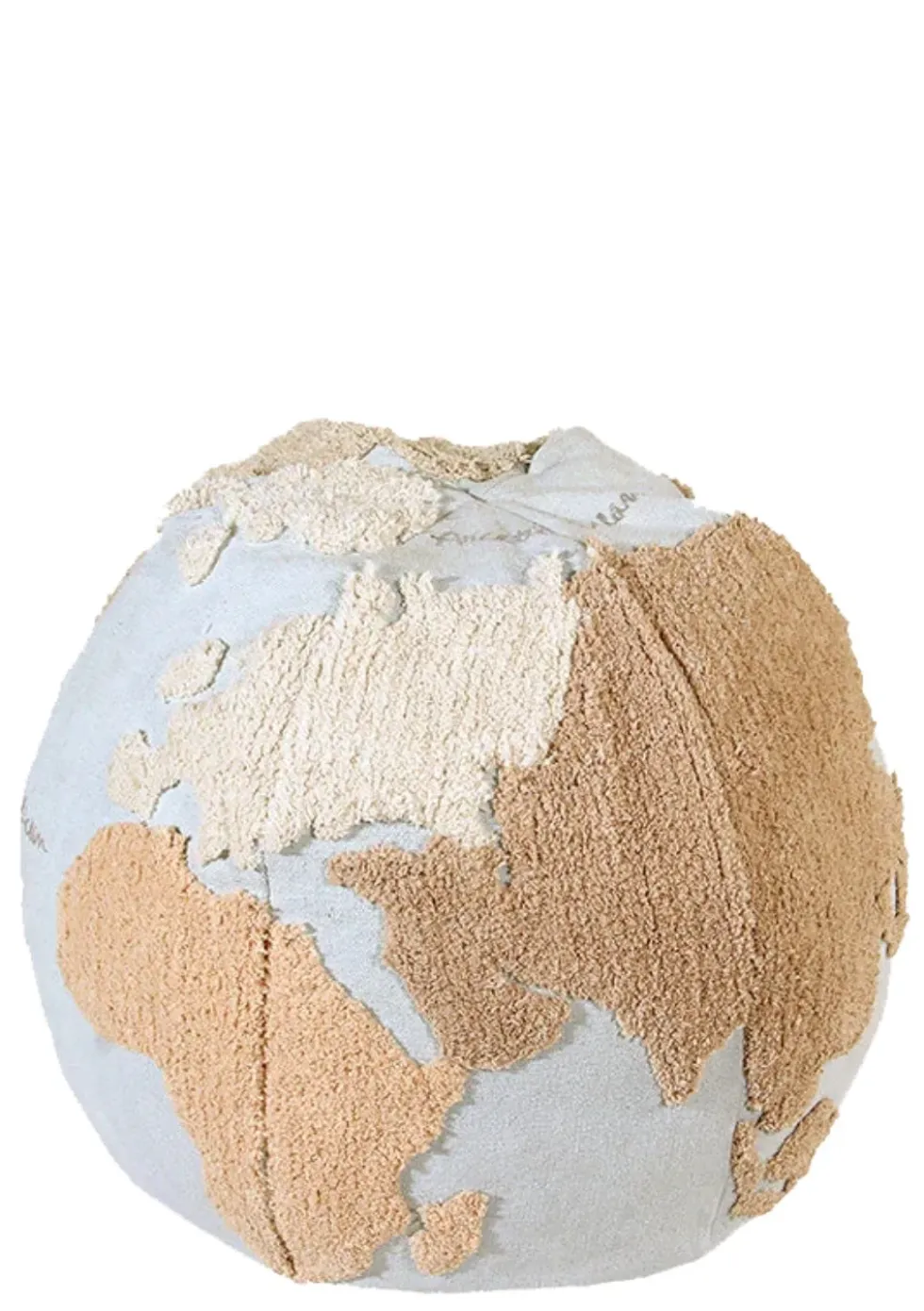 Sitzpouf 'World Map' Natural / Blue