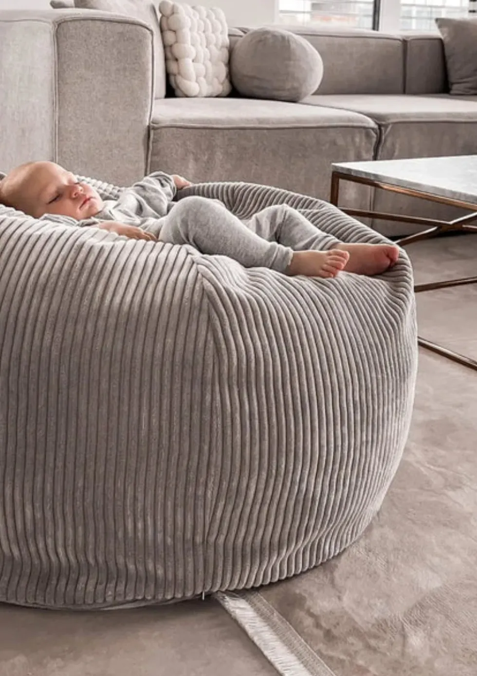Sitzsack Cord Koala Grau
