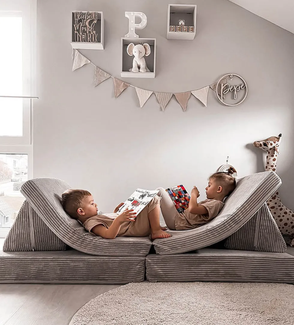 Spielsofa Cord Creme Beige