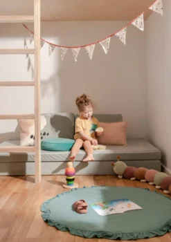 Spielsofa Velours Minz Hellgrün