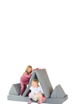 Spielsofa Velours Mond Grau