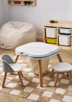 Spieltisch & Stühle Set Graphit Grau