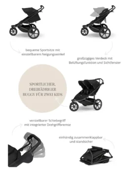 Sportwagen 'Urban Glide 3 Double' Black