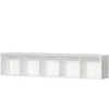 Standregal 'Wood' horizontal 5 x 1 / weiß mit Sockel