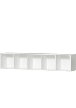 Standregal 'Wood' horizontal 5 x 1 / weiß mit Sockel