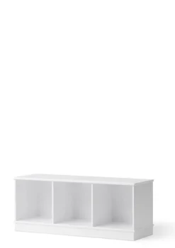 Standregal 'Wood' horizontal 3x1 mit Sockel weiß