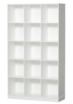 Standregal 'Wood' vertikal 3 x 5 / weiß mit Sockel
