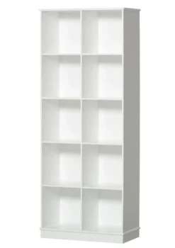 Standregal 'Wood' vertikal 2 x 5 / weiß mit Sockel