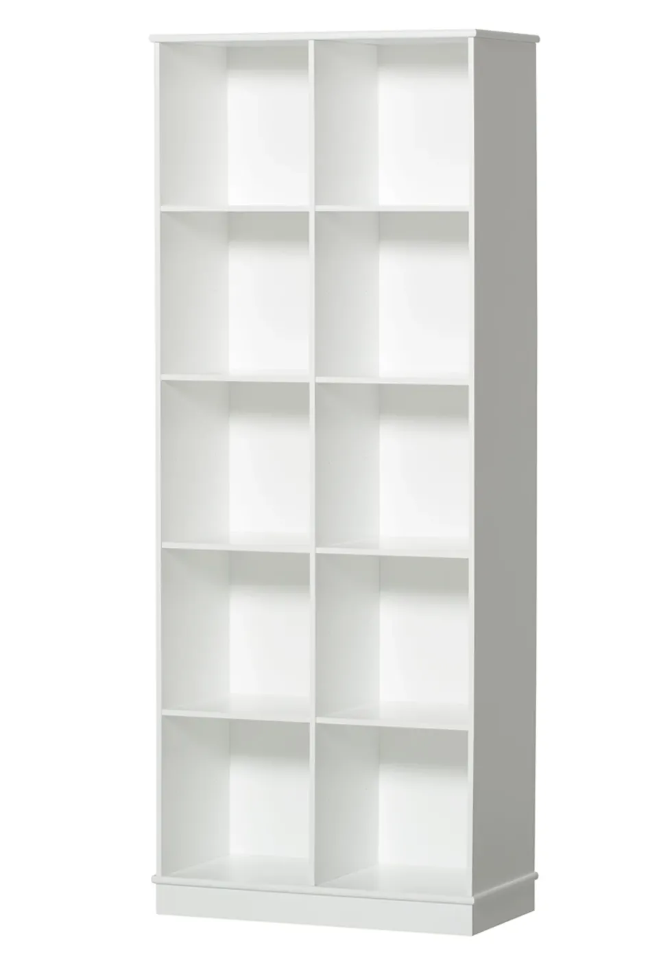 Standregal 'Wood' vertikal 2 x 5 / weiß mit Sockel