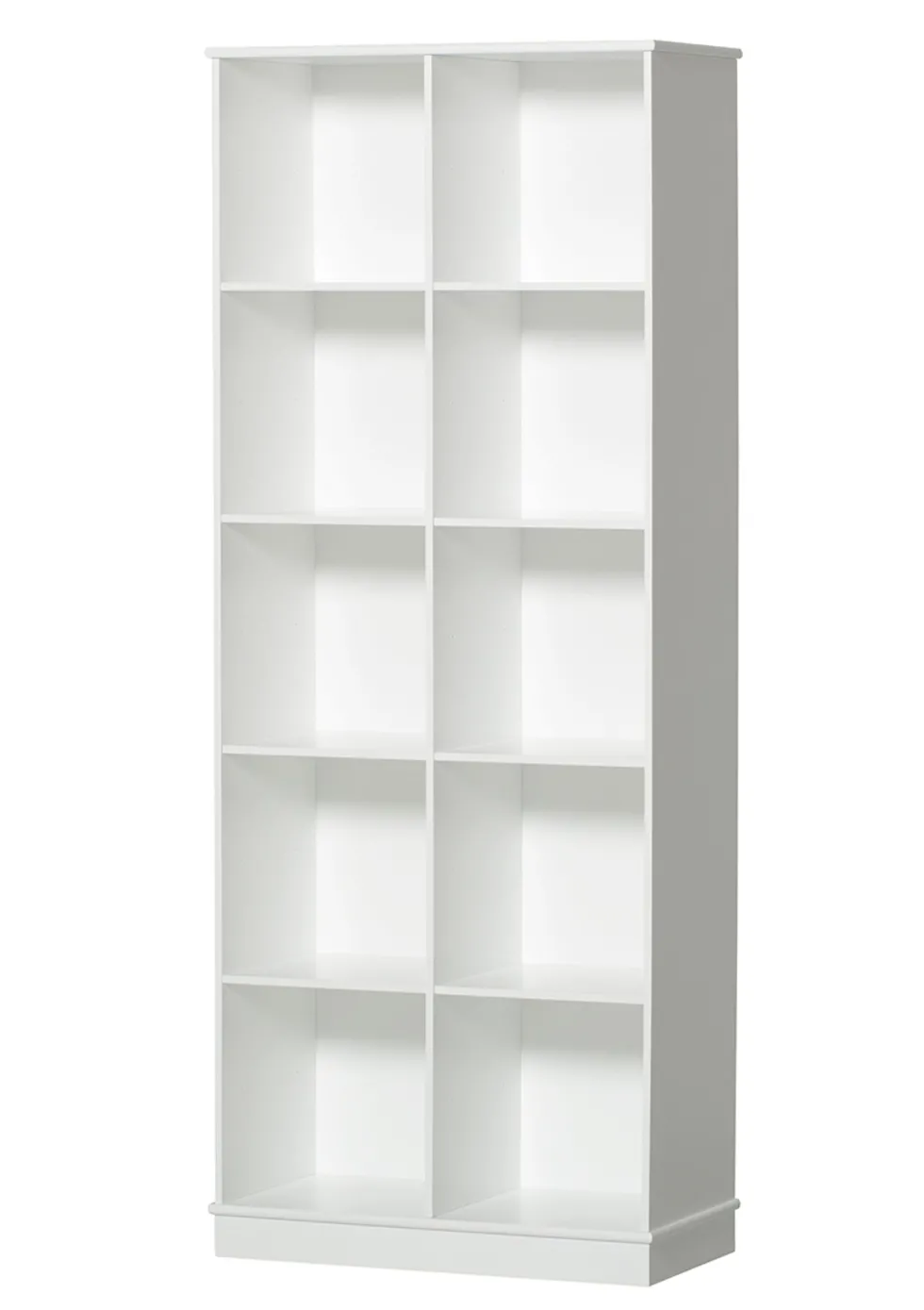 Standregal 'Wood' vertikal 2 x 5 / weiß mit Sockel