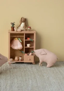Stofftier 'Polly Pork' rosa-kariert klein