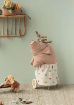 Stofftier 'Polly Pork' rosa-kariert groß