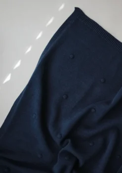 Strick-Babydecke 'Dots Dark Navy'