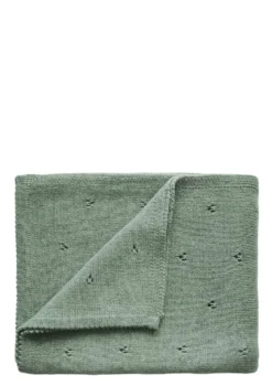 Strick-Babydecke 'Pointelle Sage Melange'