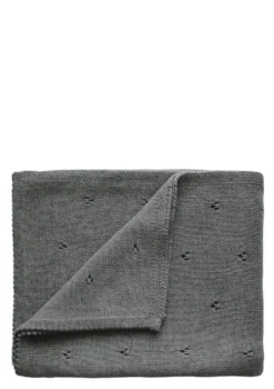 Strick-Babydecke 'Pointelle Grey Melange'