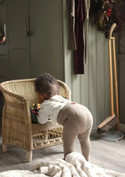 Strumpfhose mit Trägern mit Fuß peanut blend
