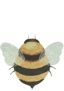 Teppich mit Tiermotiv 'Bee' Honey / Black / Natural waschbar 150 x 115 cm