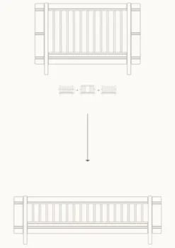 Umbauset für 'Wood Mini+' Babybett zum Juniorbett Weiß / Eiche