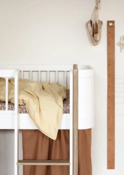 Umbauset für 'Wood Mini+' Babybett inkl. Junior-Erweiterung zum halbhohen Hochbett Weiß / Eiche