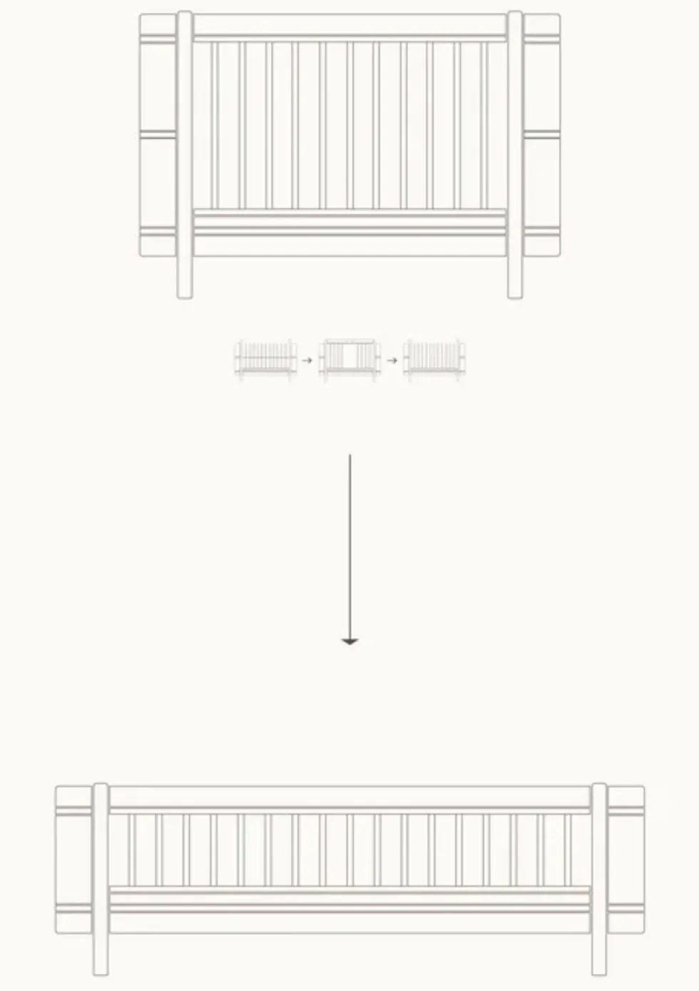Umbauset für 'Wood Mini+' Babybett zum Juniorbett Eiche