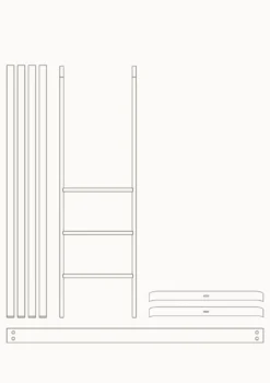 Umbauset für 'Wood Mini+' Babybett inkl. Junior-Erweiterung zum halbhohen Hochbett Eiche