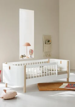 Umbauset für 'Wood Mini+' halbhohes Hochbett zum Juniorbett Weiß / Eiche