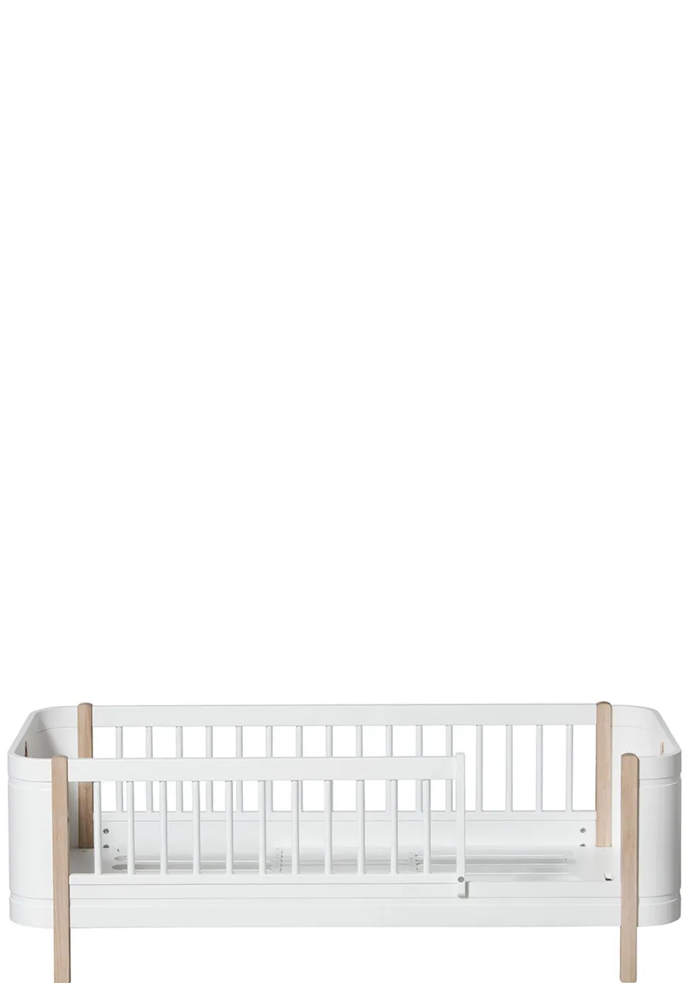 Umbauset für 'Wood Mini+' halbhohes Hochbett zum Juniorbett Weiß / Eiche