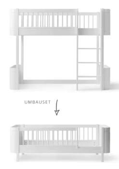 Umbauset für 'Wood Mini+' halbhohes Hochbett zum Juniorbett Weiß