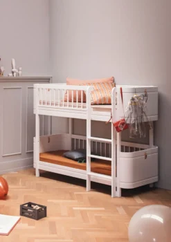Umbauset für 'Wood Mini+' halbhohes Hochbett zum halbhohen Etagenbett Weiß