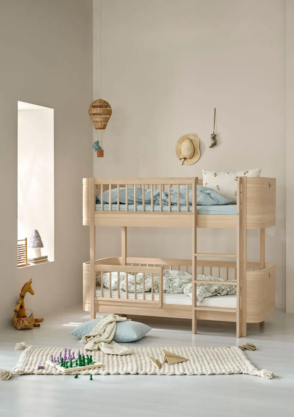 Umbauset für 'Wood Mini+' Hausbett zum halbhohen Etagenbett Eiche